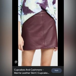 Cupcakes & Cashmere Burgundy Leather Mini Skirt